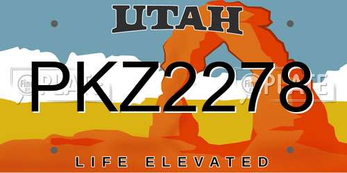 PKZ2278 Utah License Plate