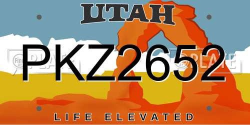 PKZ2652 Utah License Plate