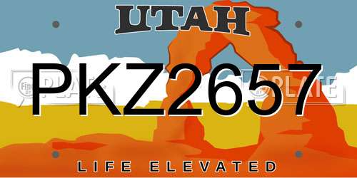 PKZ2657 Utah License Plate