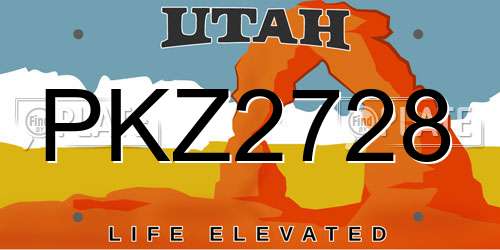 PKZ2728 Utah License Plate