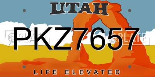 PKZ7657 Utah License Plate