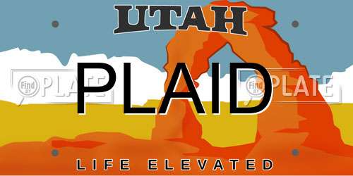 PLAID Utah License Plate