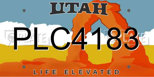 PLC4183 Utah License Plate