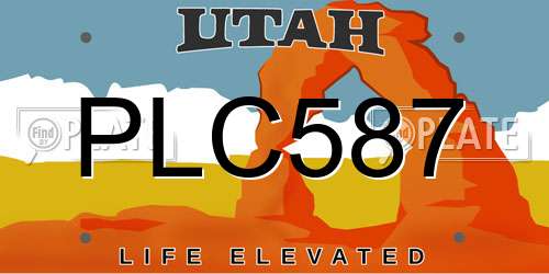 PLC587 Utah License Plate