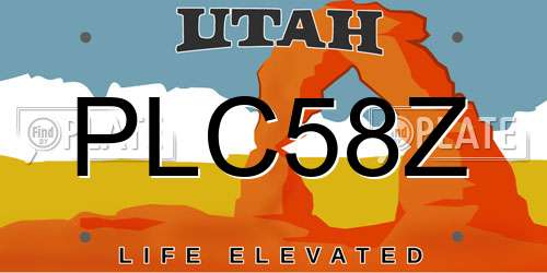 PLC58Z Utah License Plate