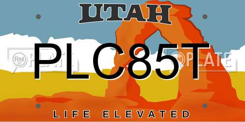 PLC85T Utah License Plate