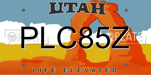 PLC85Z Utah License Plate