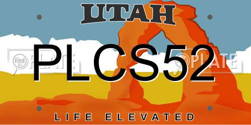 PLCS52 Utah License Plate