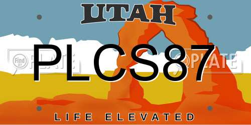 PLCS87 Utah License Plate