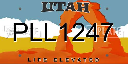 PLL1247 Utah License Plate