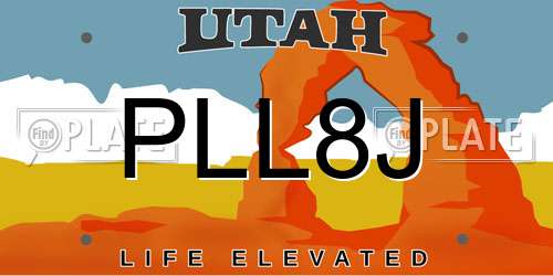PLL8J Utah License Plate