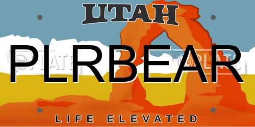 PLRBEAR Utah License Plate
