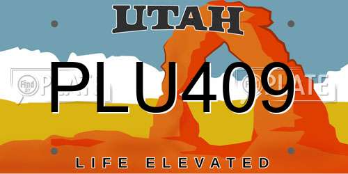 PLU409 Utah License Plate