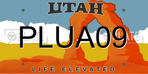 PLUA09 Utah License Plate