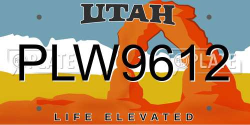 PLW9612 Utah License Plate