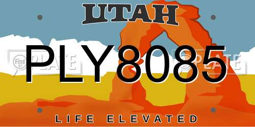 PLY8085 Utah License Plate
