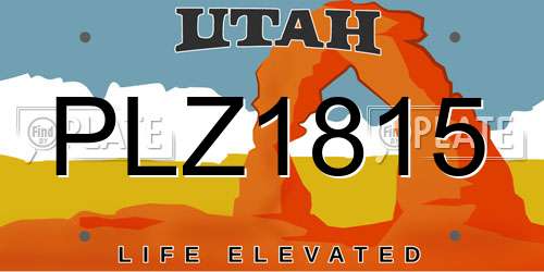 PLZ1815 Utah License Plate