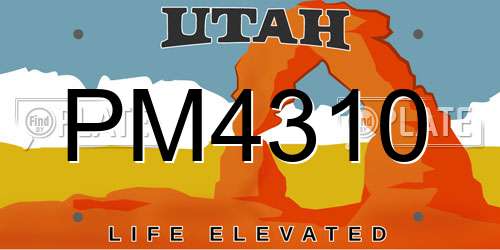 PM4310 Utah License Plate