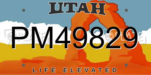 PM49829 Utah License Plate