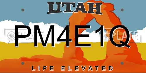 PM4E1Q Utah License Plate