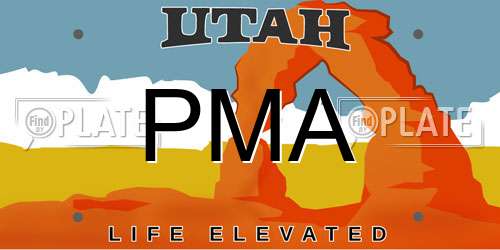 PMA Utah License Plate