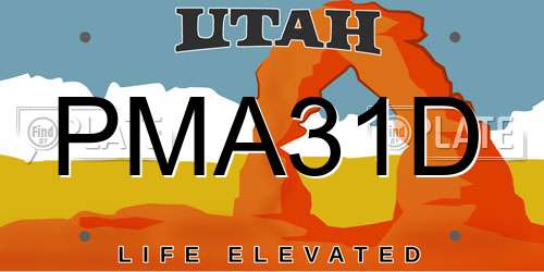 PMA31D Utah License Plate