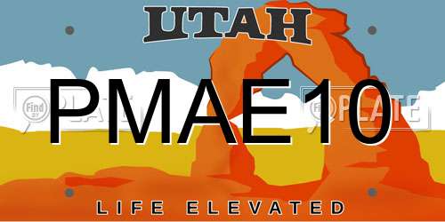 PMAE10 Utah License Plate