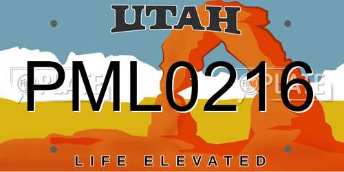 PML0216 Utah License Plate