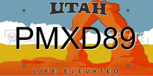 PMXD89 Utah License Plate