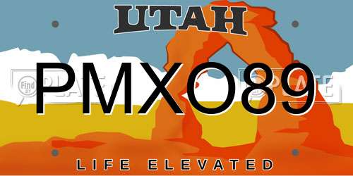 PMXO89 Utah License Plate