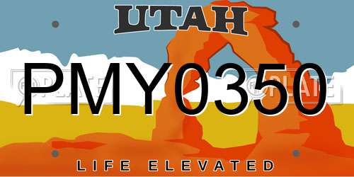 PMY0350 Utah License Plate