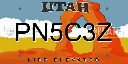 PN5C3Z Utah License Plate