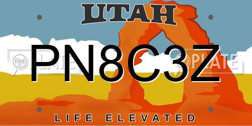 PN8C3Z Utah License Plate