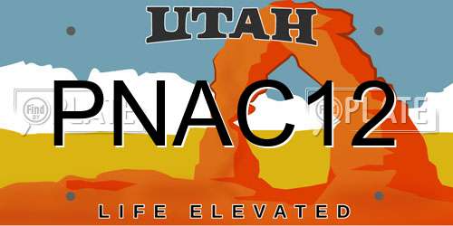 PNAC12 Utah License Plate