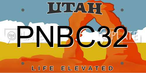 PNBC32 Utah License Plate