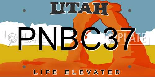 PNBC37 Utah License Plate