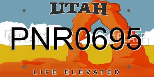 PNR0695 Utah License Plate