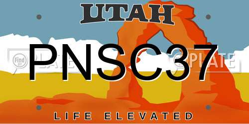 PNSC37 Utah License Plate