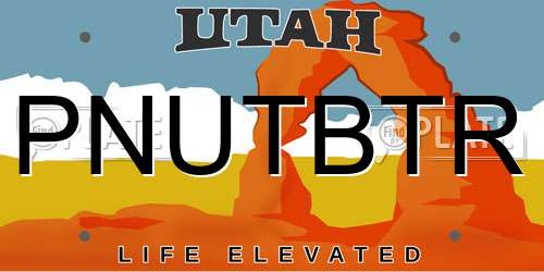 PNUTBTR Utah License Plate