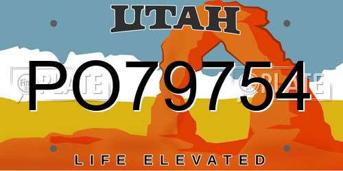 PO79754 Utah License Plate