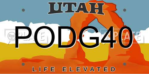 PODG40 Utah License Plate