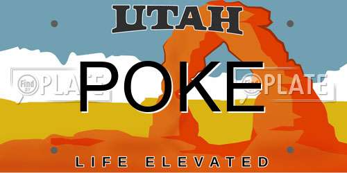 POKE Utah License Plate