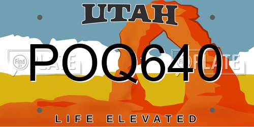 POQ640 Utah License Plate