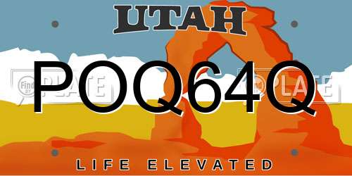 POQ64Q Utah License Plate