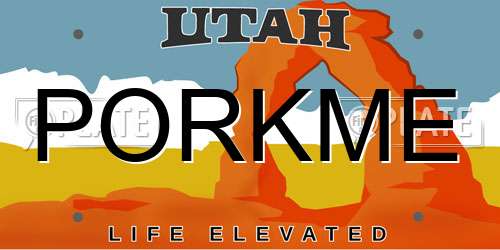 PORKME Utah License Plate