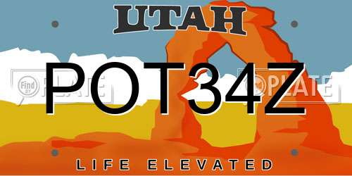 POT34Z Utah License Plate