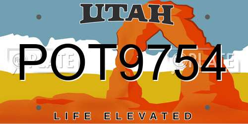 POT9754 Utah License Plate