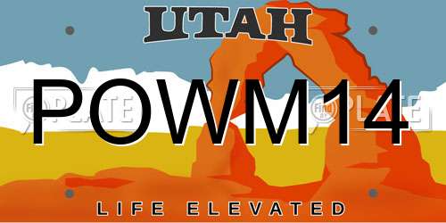POWM14 Utah License Plate