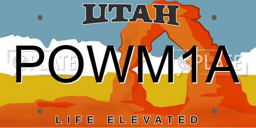 POWM1A Utah License Plate