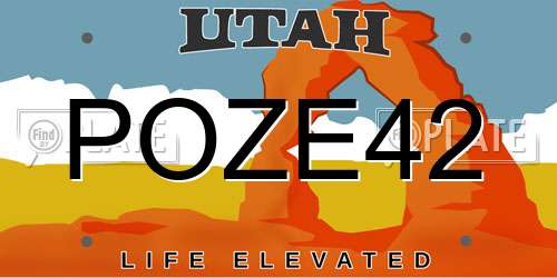 POZE42 Utah License Plate